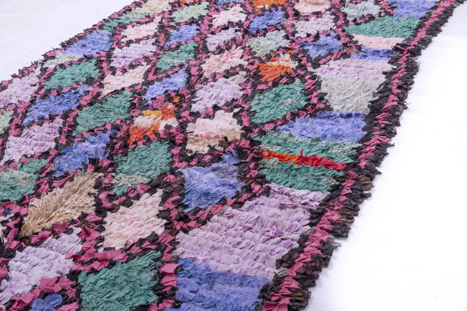 Marokkansk berber tæppe Boucherouite 245 x 100 cm