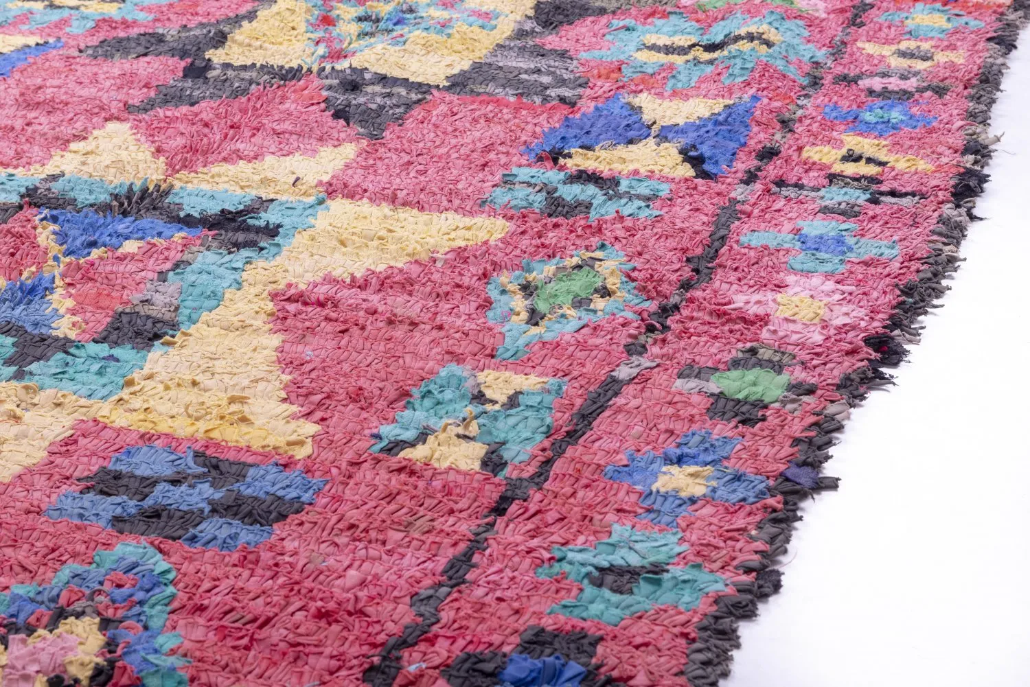 Marokkansk berber tæppe Boucherouite 225 x 135 cm