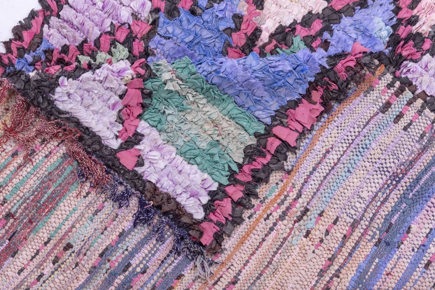 Marokkansk berber tæppe Boucherouite 245 x 100 cm