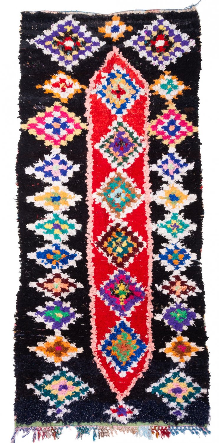 Marokkansk berber tæppe Boucherouite 290 x 125 cm