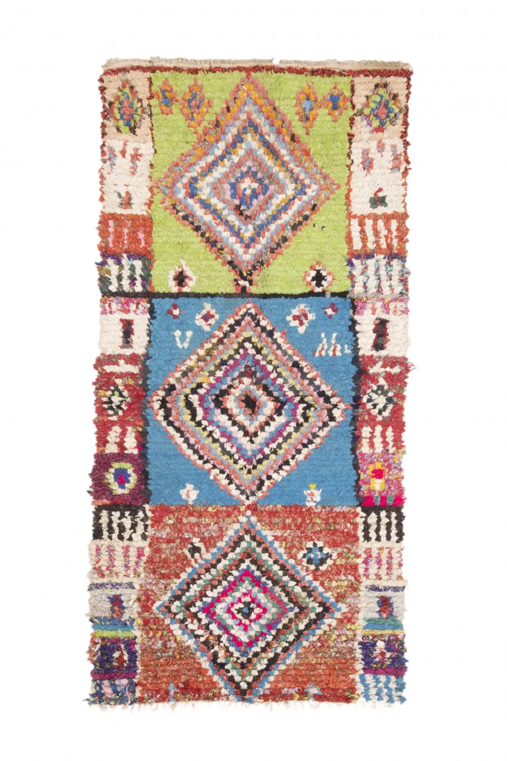 Marokkansk berber tæppe Boucherouite 205 x 100 cm