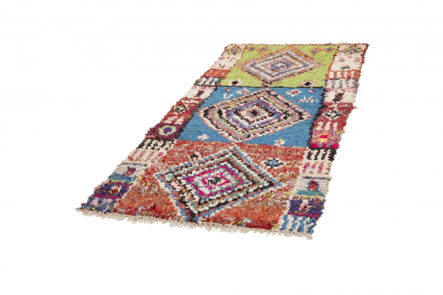 Marokkansk berber tæppe Boucherouite 205 x 100 cm