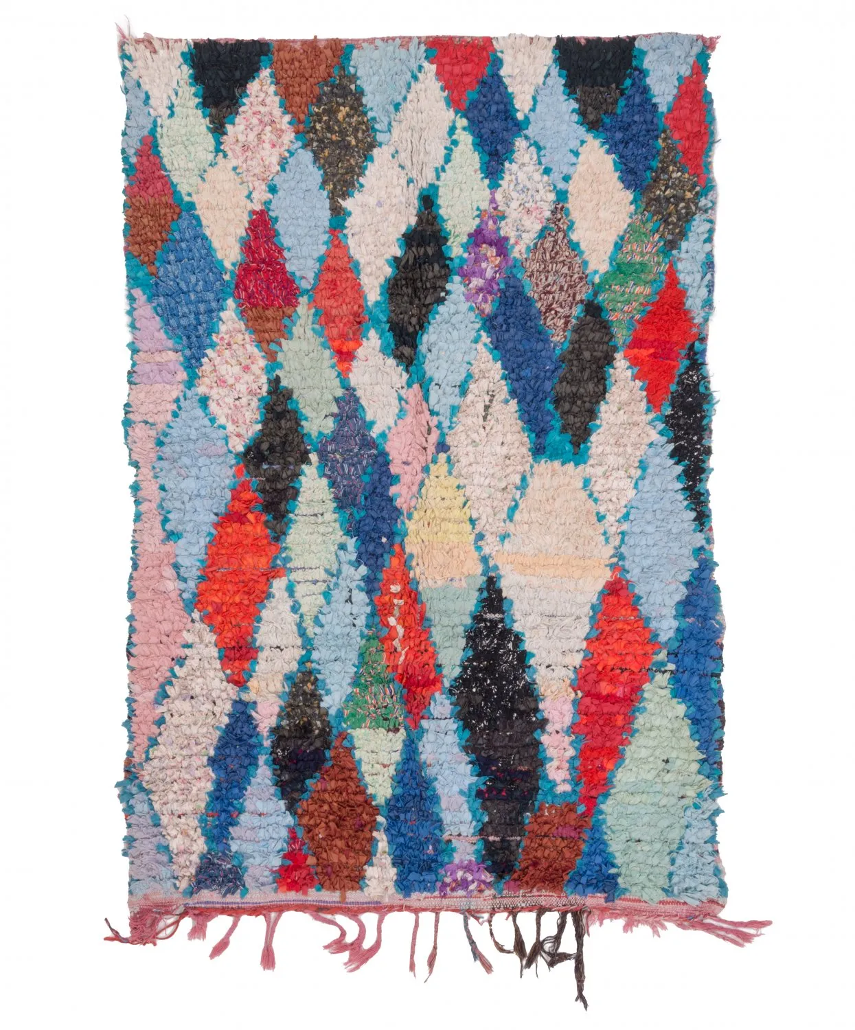 Marokkansk berber tæppe Boucherouite 200 x 130 cm