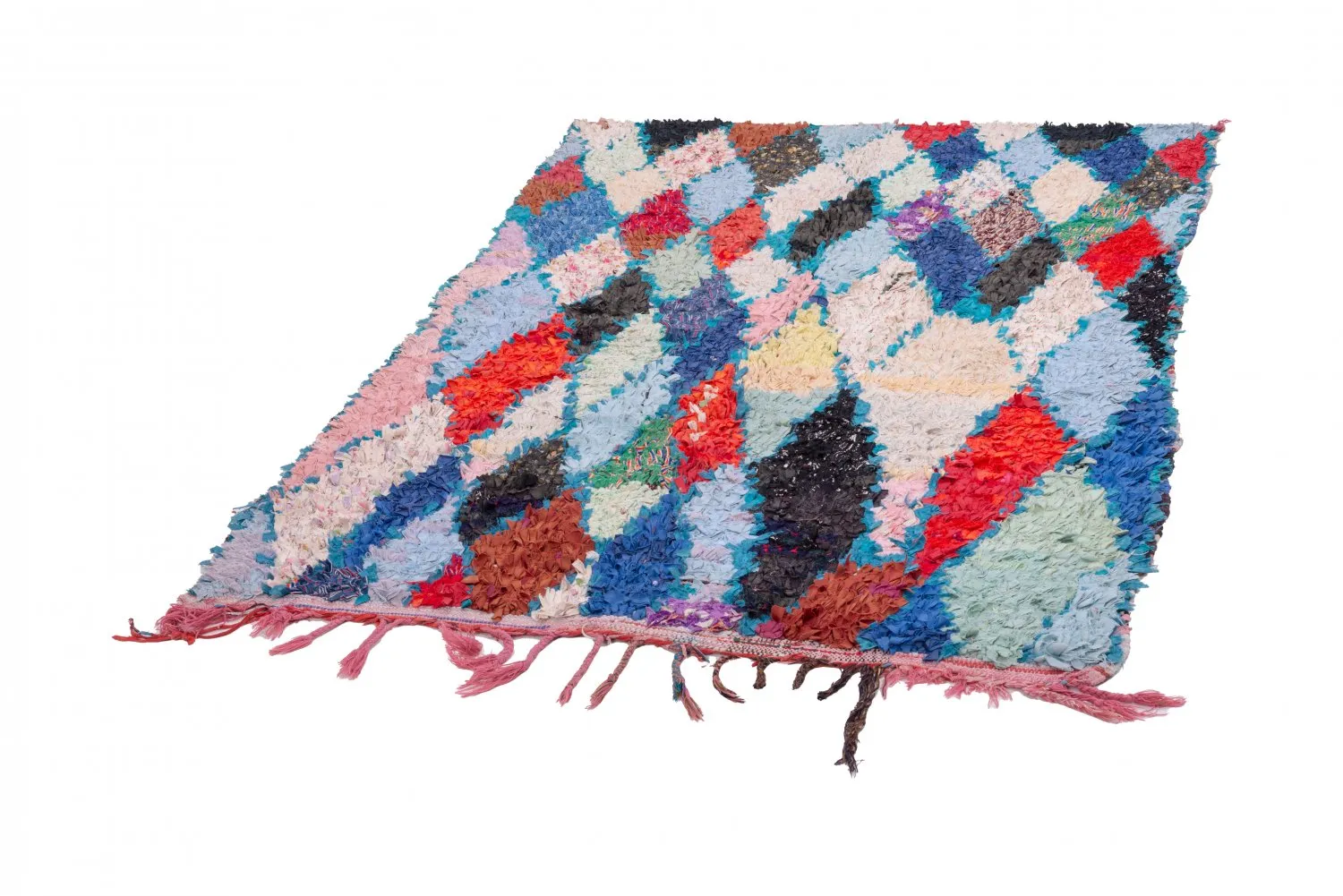 Marokkansk berber tæppe Boucherouite 200 x 130 cm