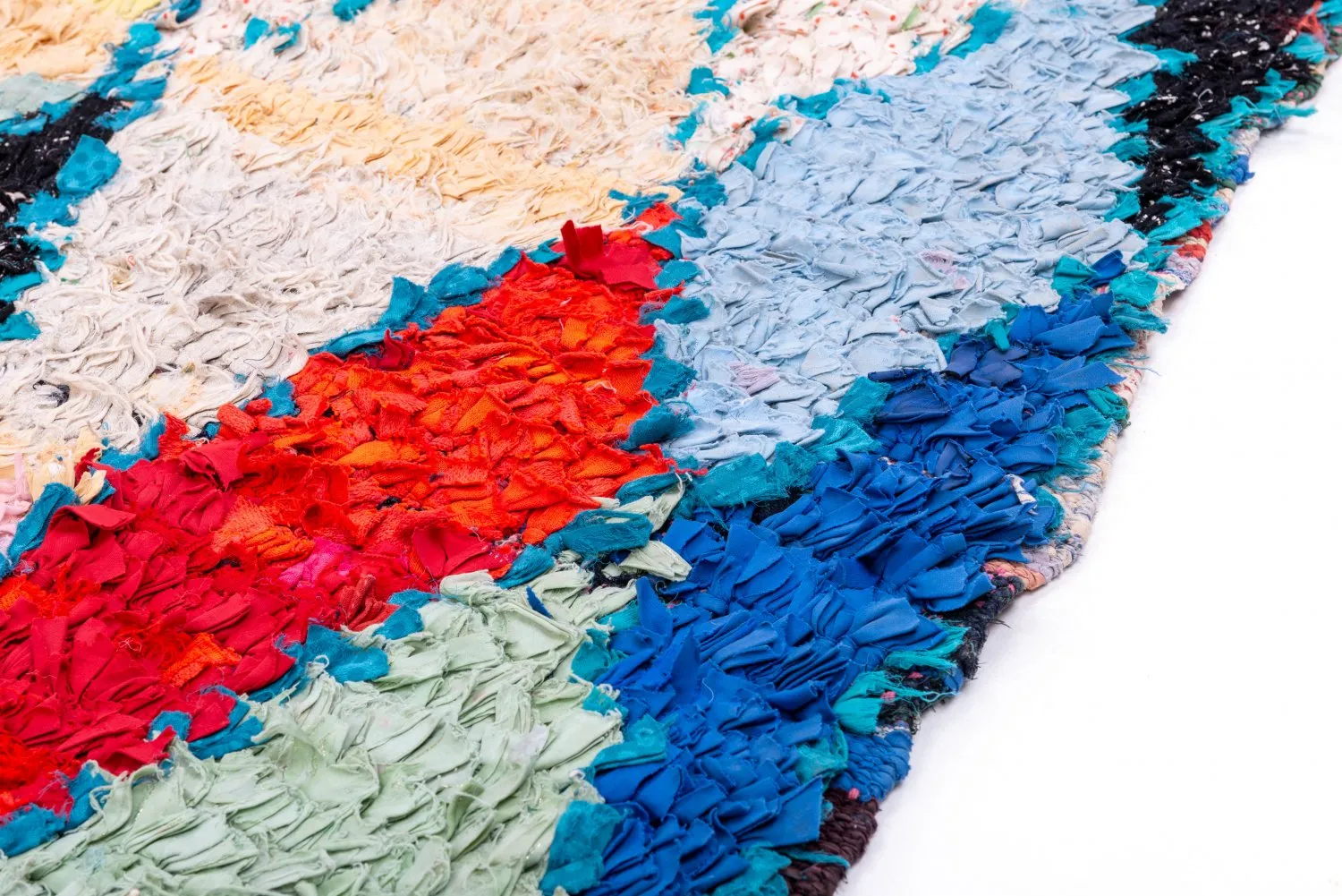 Marokkansk berber tæppe Boucherouite 200 x 130 cm