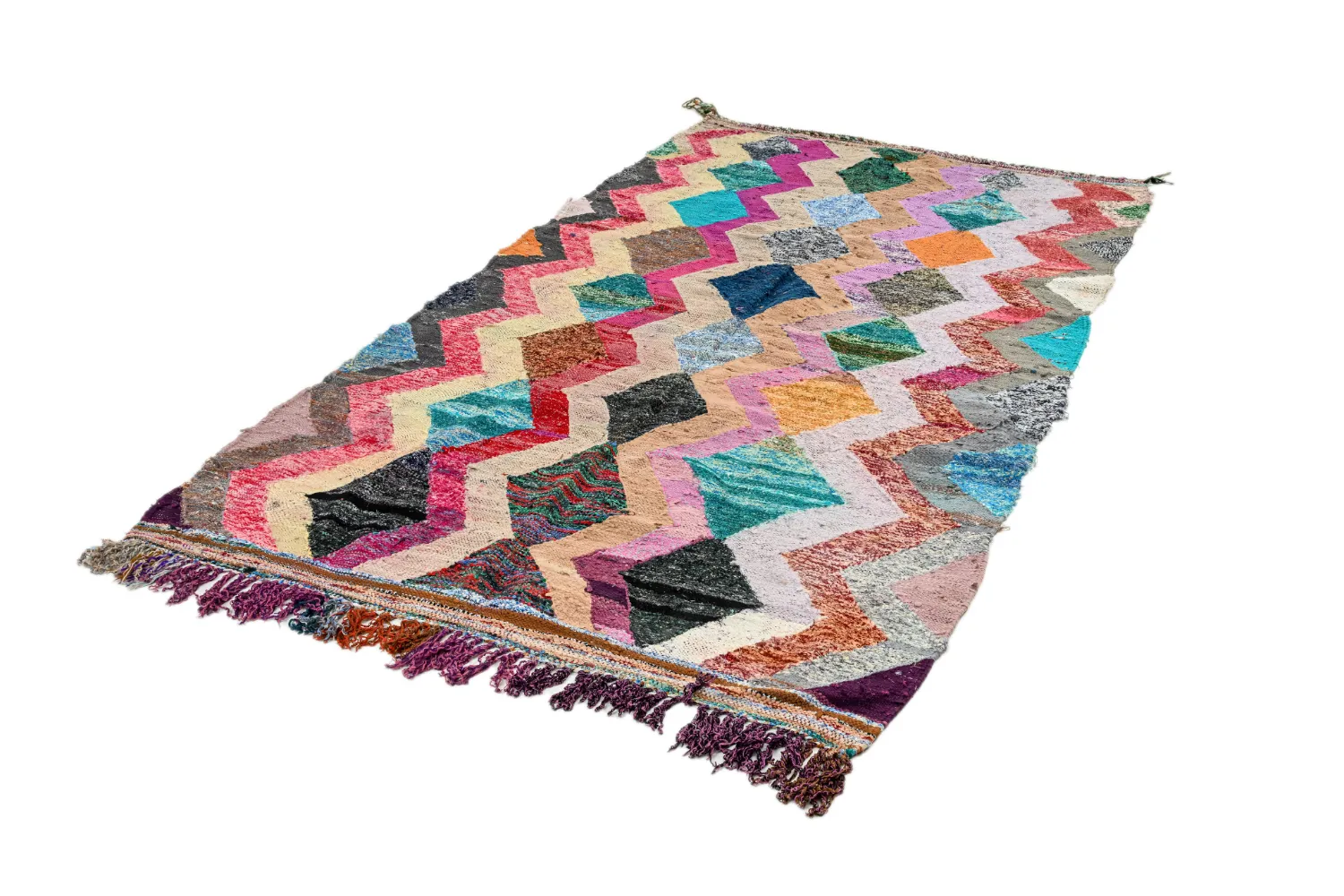 Marokkansk berber tæppe Boucherouite 135 x 260 cm