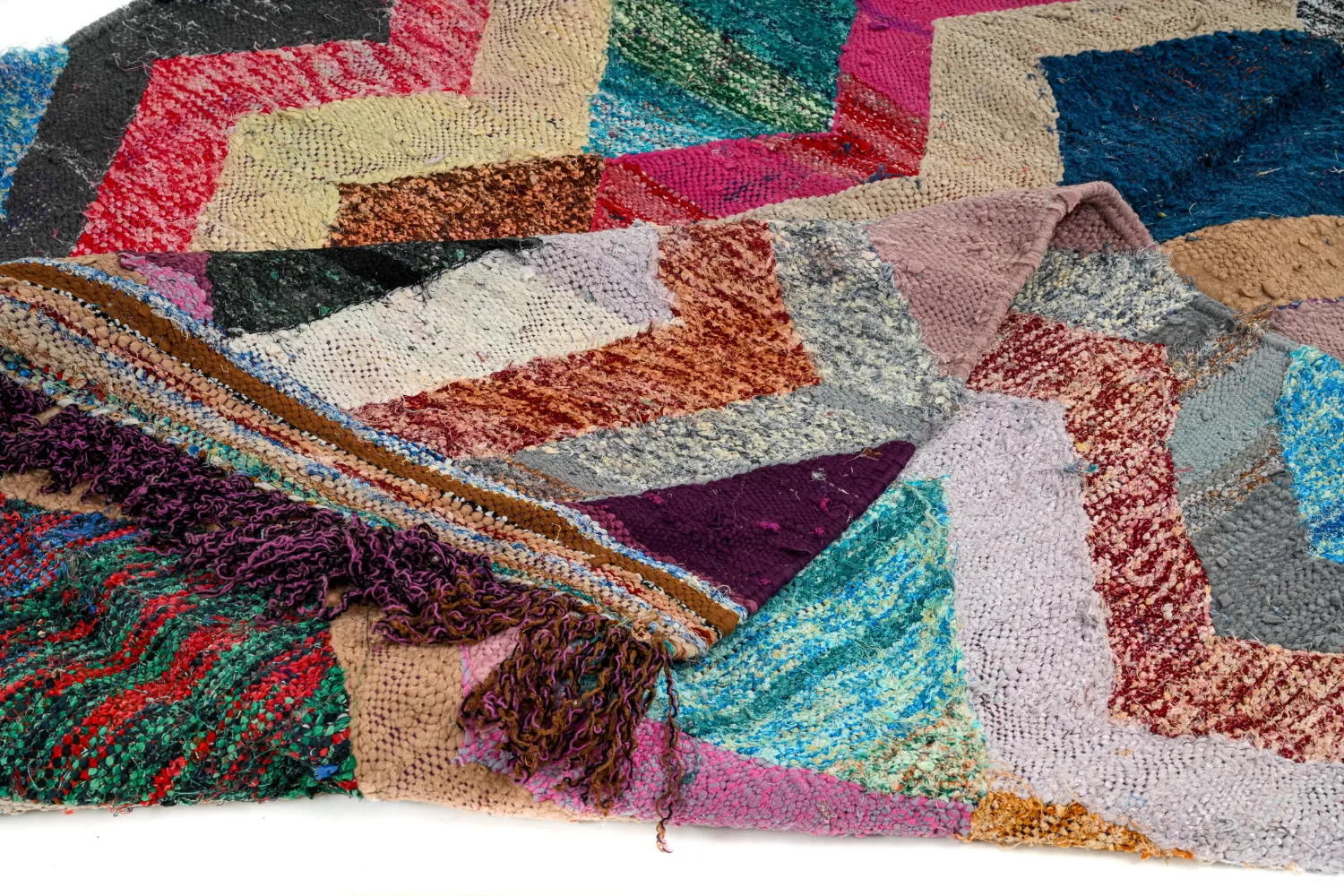 Marokkansk berber tæppe Boucherouite 135 x 260 cm