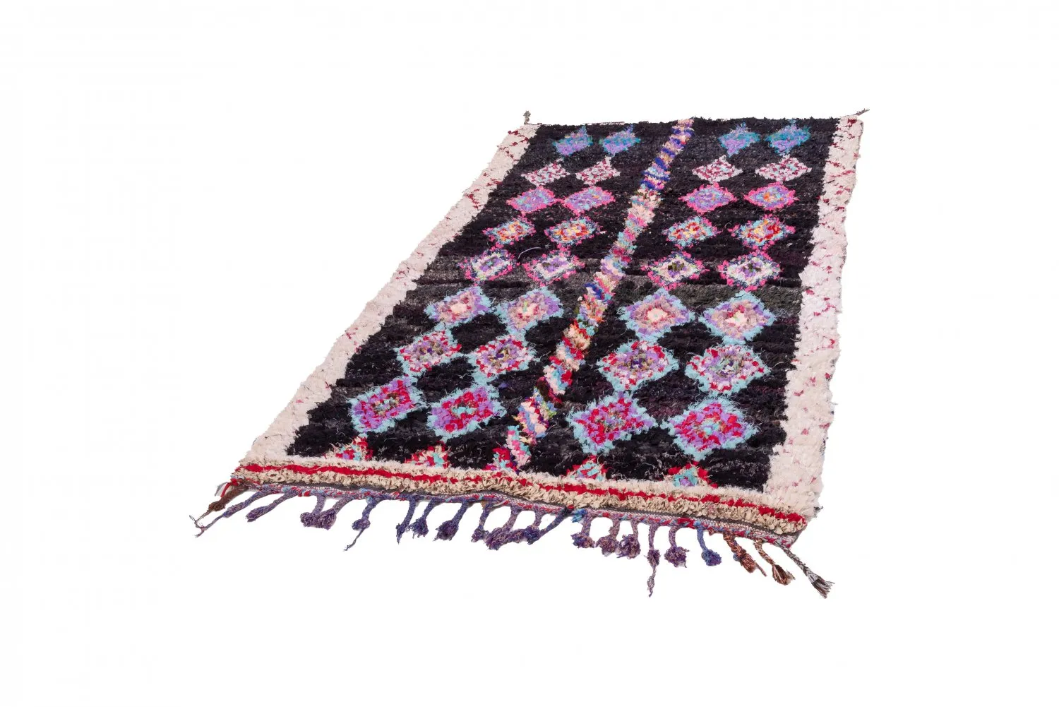 Marokkansk berber tæppe Boucherouite 265 x 140 cm