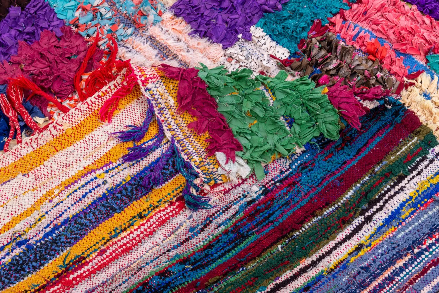Marokkansk berber tæppe Boucherouite 210 x 150 cm