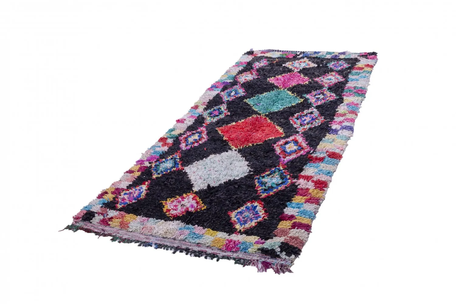 Marokkansk berber tæppe Boucherouite 230 x 130 cm