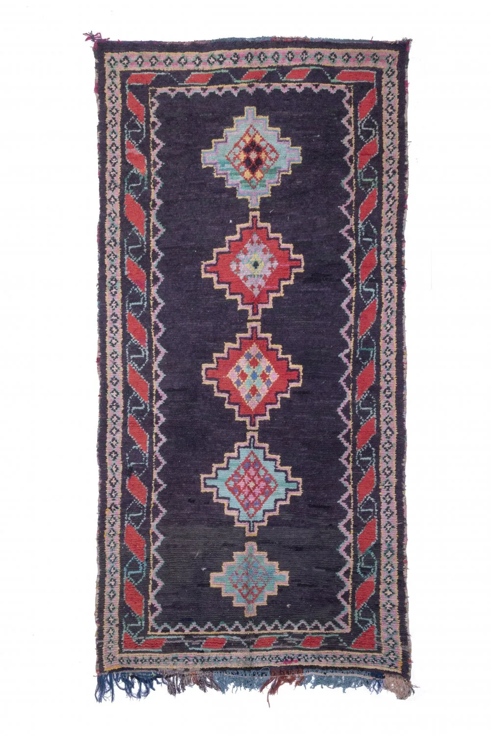 Marokkansk berber tæppe Boucherouite 360 x 180 cm