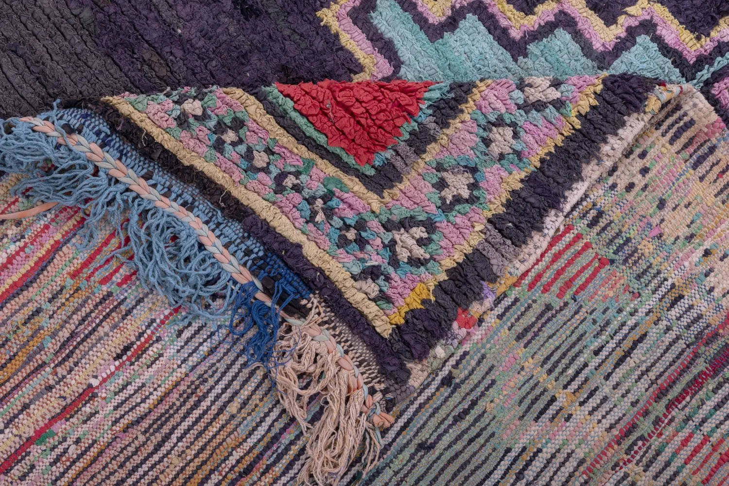 Marokkansk berber tæppe Boucherouite 360 x 180 cm