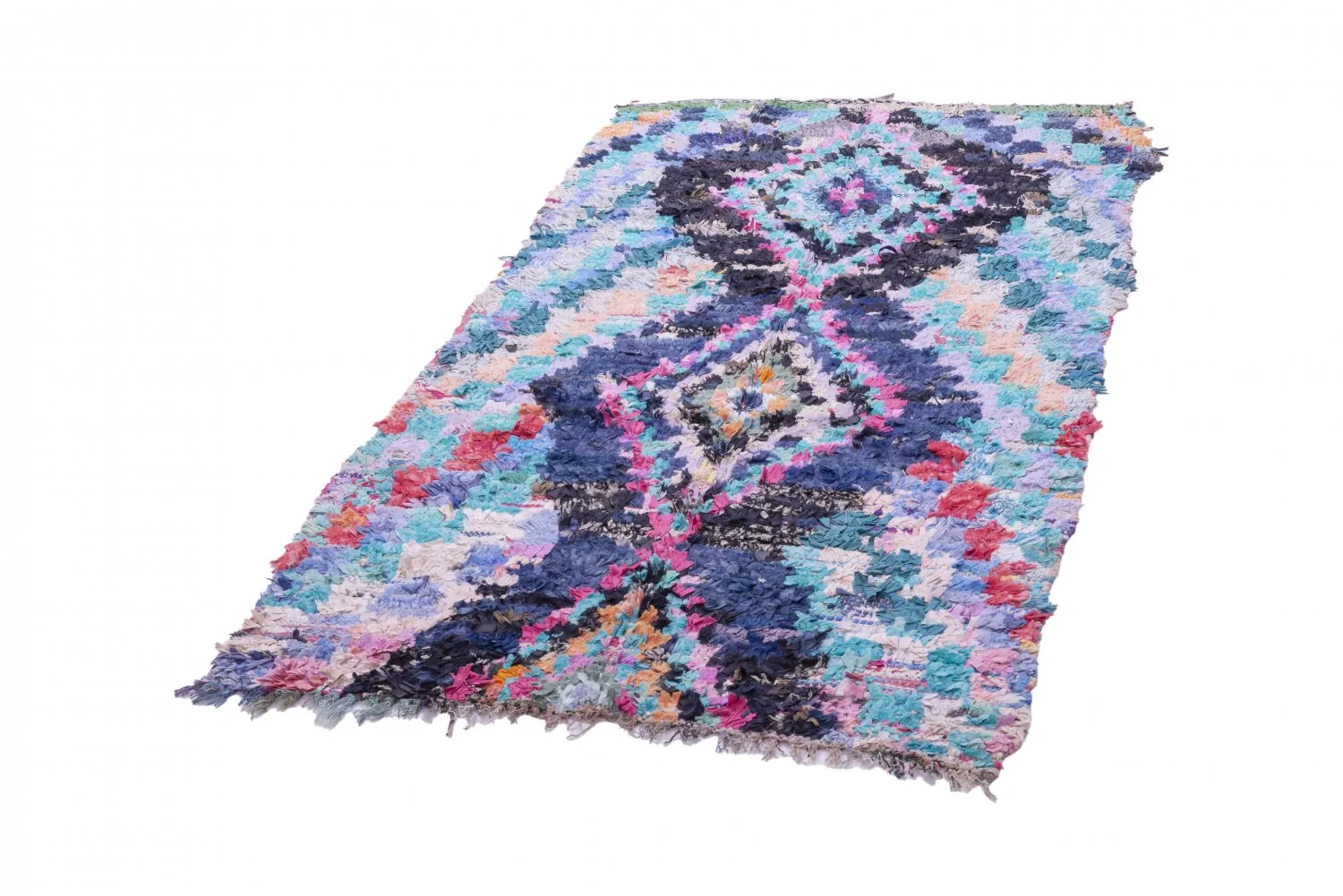 Marokkansk berber tæppe Boucherouite 235 x 115 cm