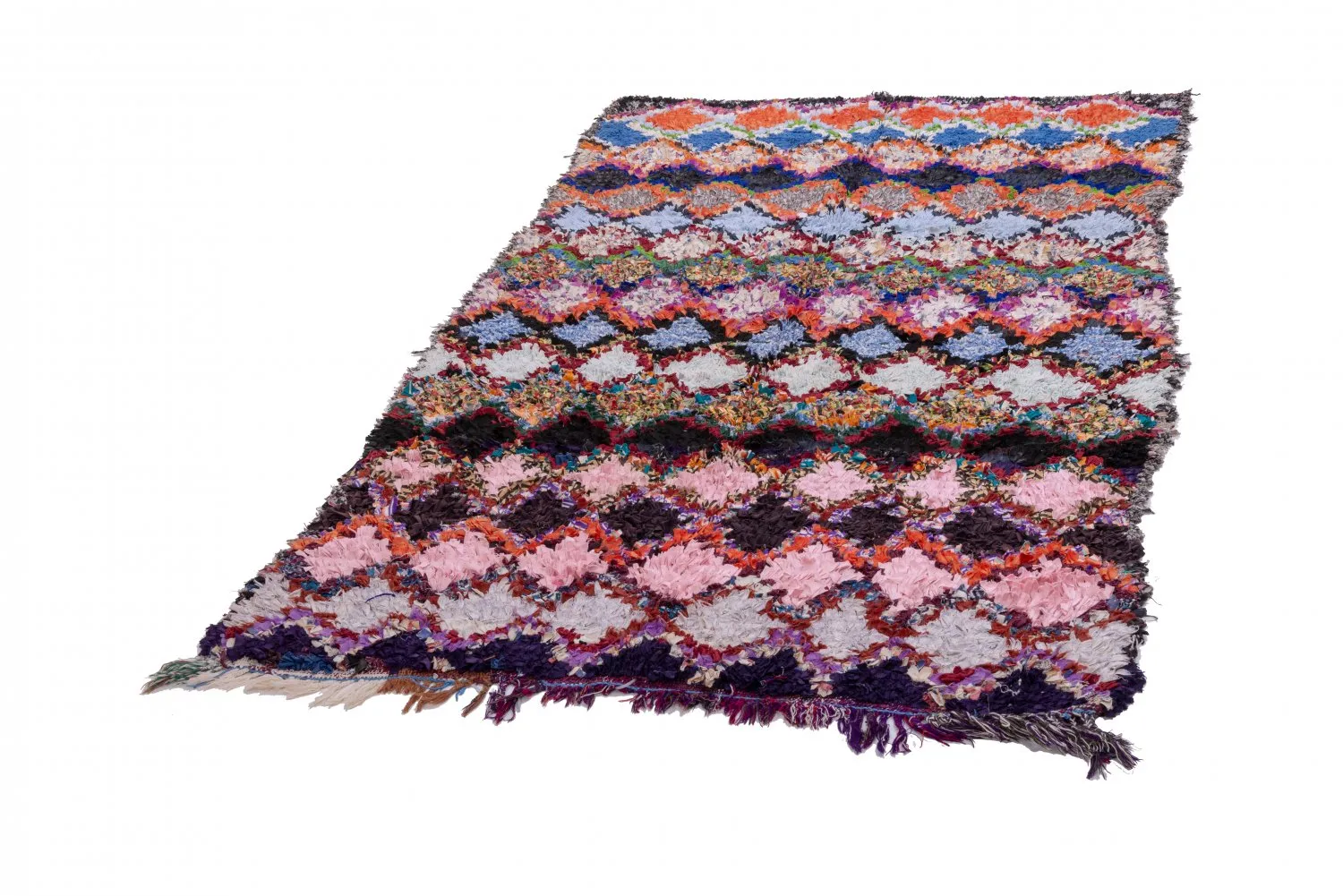 Marokkansk berber tæppe Boucherouite 220 x 130 cm