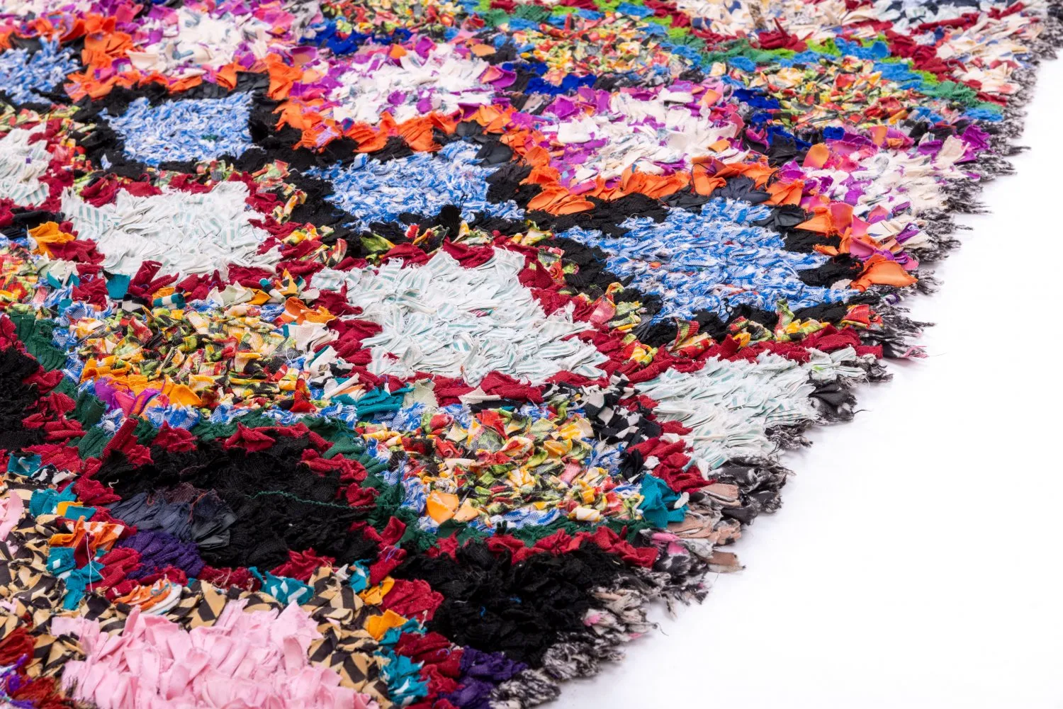 Marokkansk berber tæppe Boucherouite 220 x 130 cm