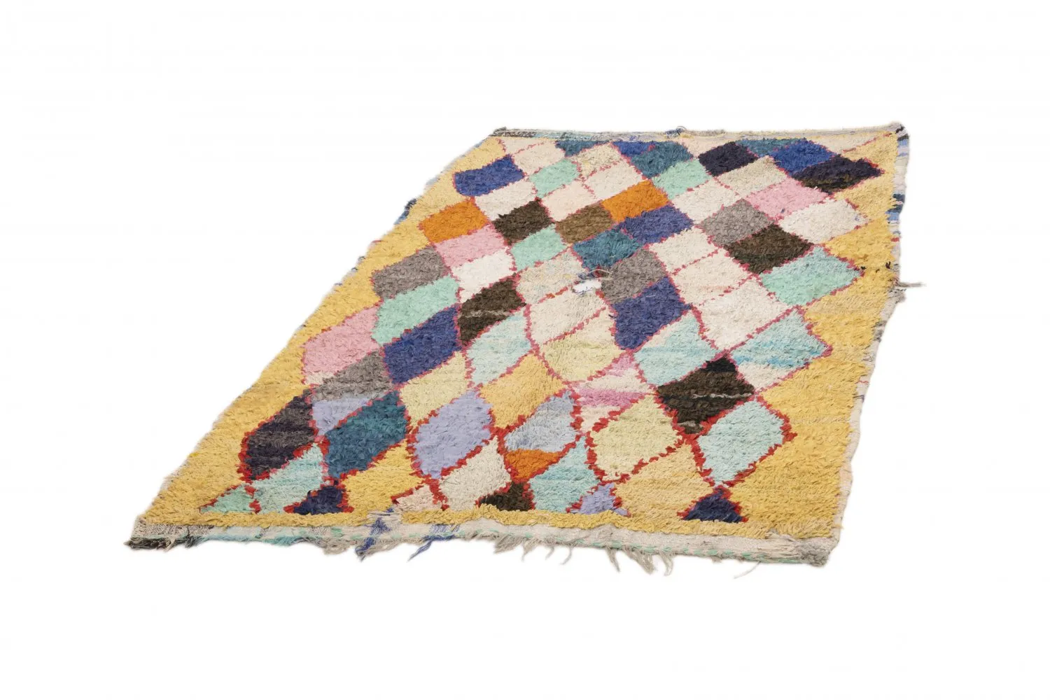 Marokkansk berber tæppe Boucherouite 200 x 120 cm