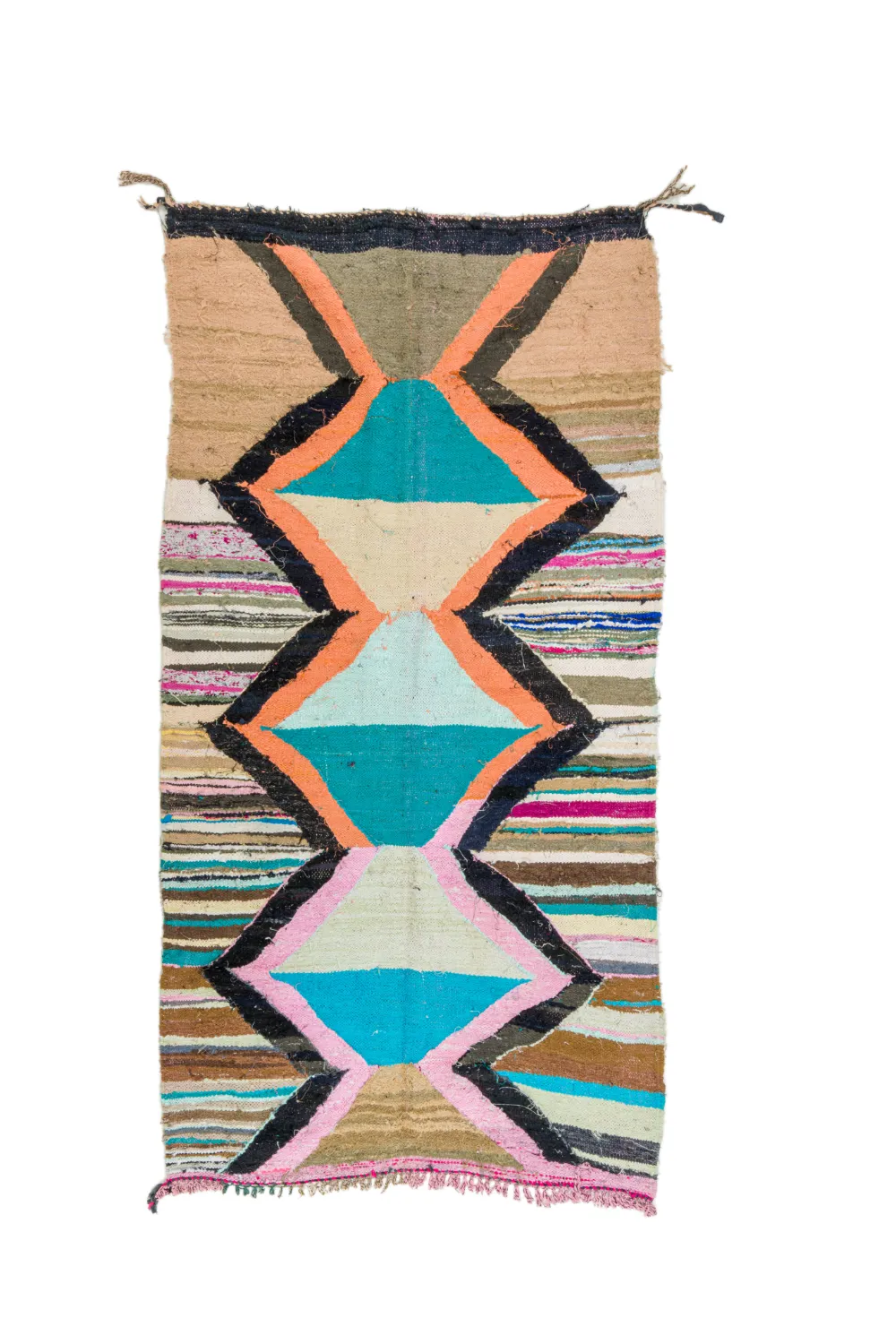 Marokkansk berber tæppe Boucherouite 135 x 265 cm