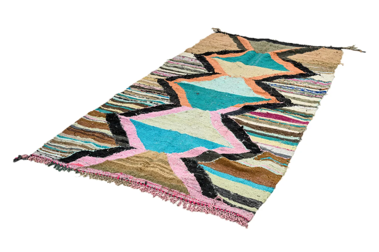 Marokkansk berber tæppe Boucherouite 135 x 265 cm