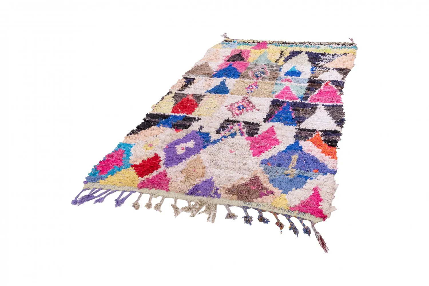 Marokkansk berber tæppe Boucherouite 245 x 135 cm