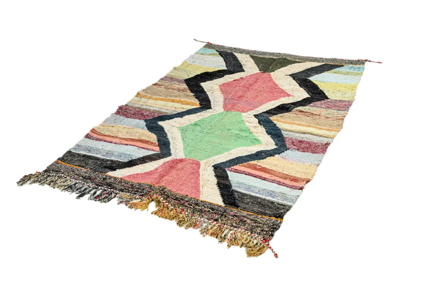 Marokkansk berber tæppe Boucherouite 135 x 215 cm