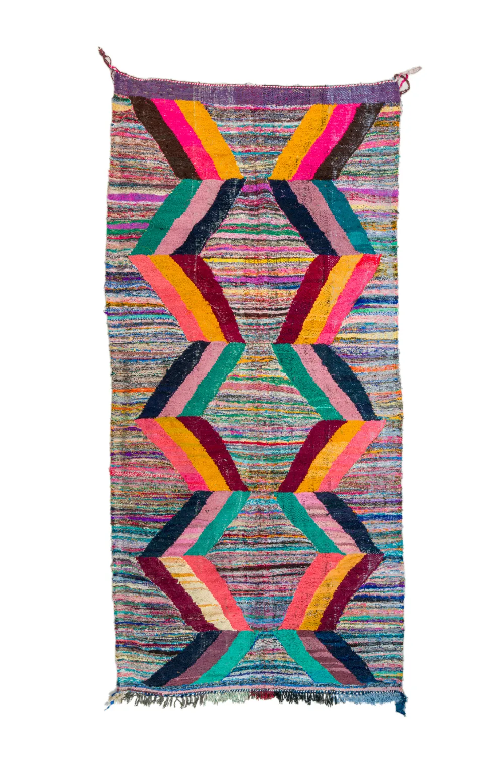 Marokkansk berber tæppe Boucherouite 150 x 325 cm