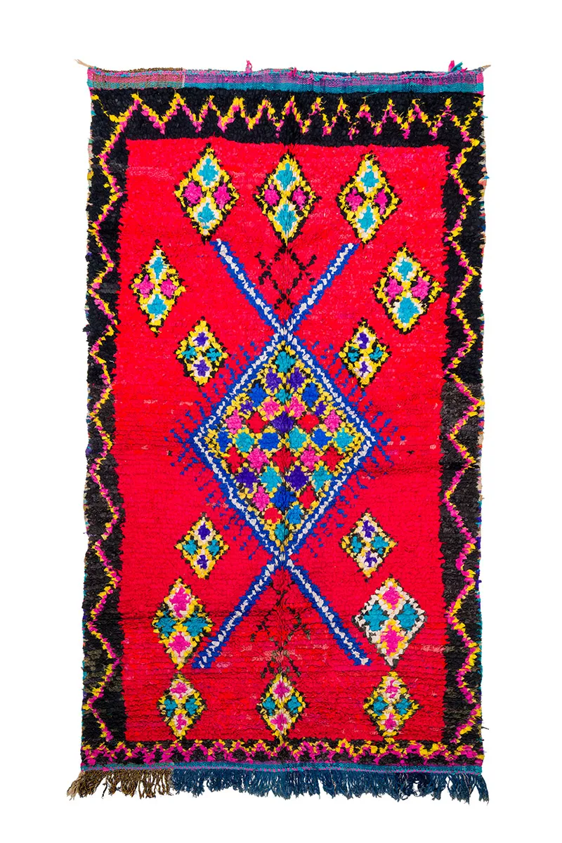 Marokkansk berber tæppe Boucherouite 170 x 300 cm