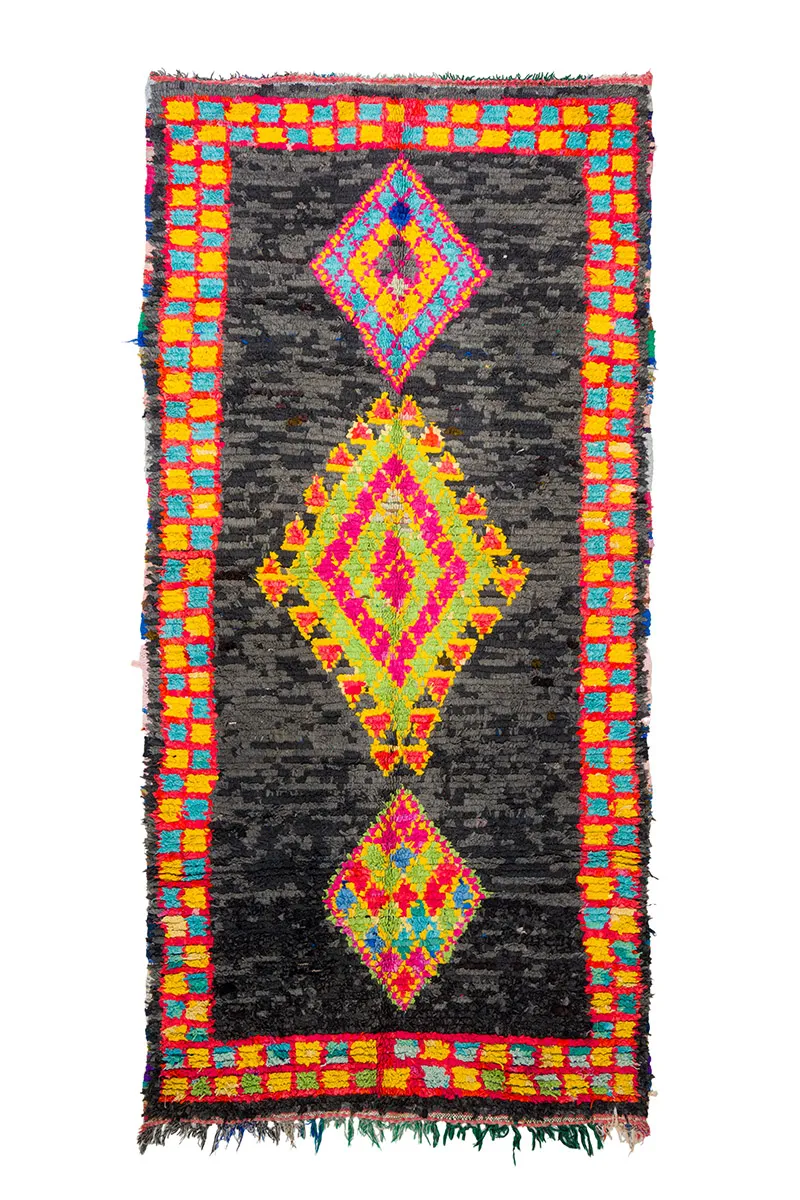 Marokkansk berber tæppe Boucherouite 135 x 290 cm