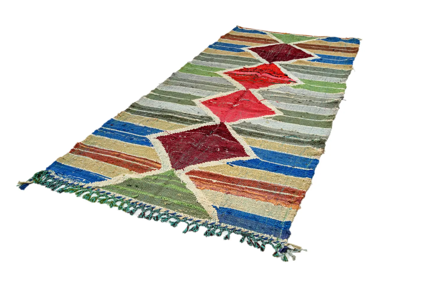 Marokkansk berber tæppe Boucherouite 120 x 280 cm