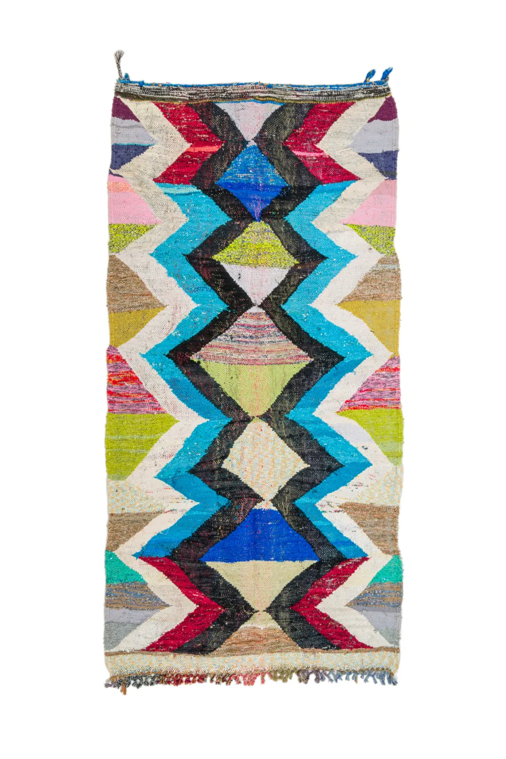 Marokkansk berber tæppe Boucherouite 125 x 250 cm