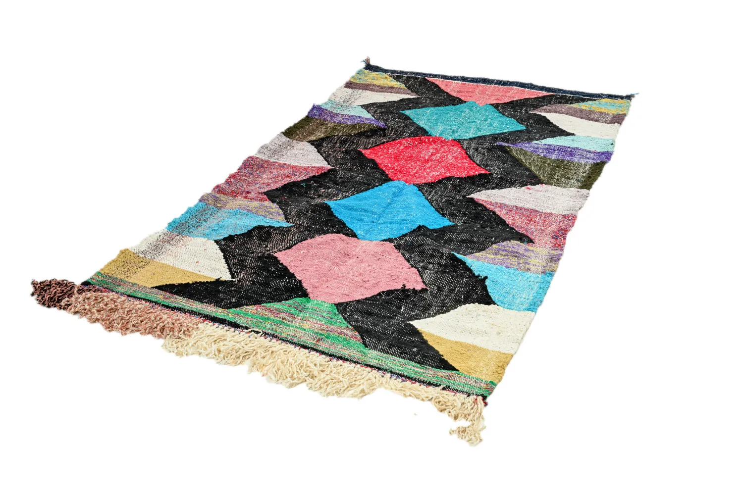 Marokkansk berber tæppe Boucherouite 120 x 230 cm