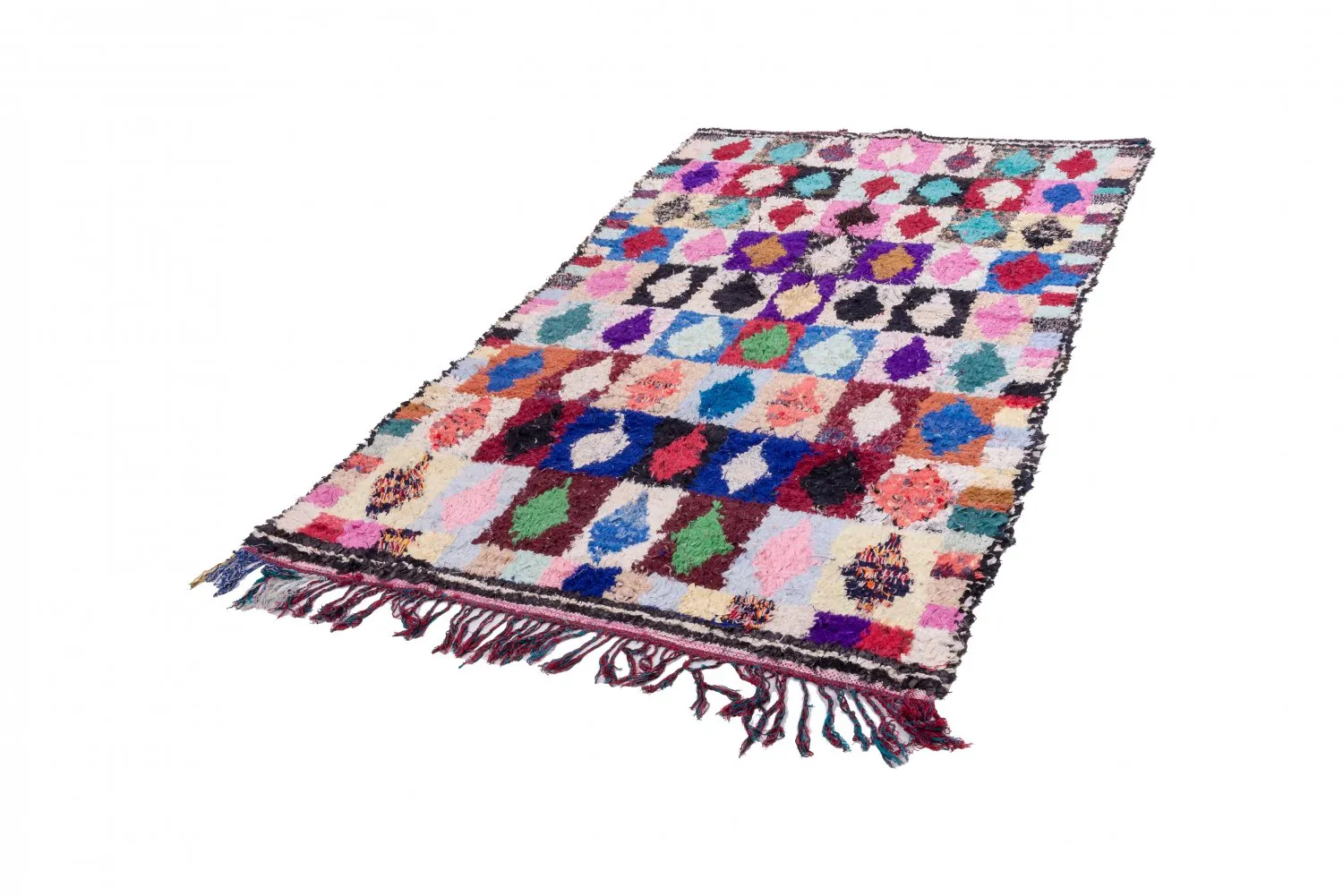 Marokkansk berber tæppe Boucherouite 255 x 145 cm