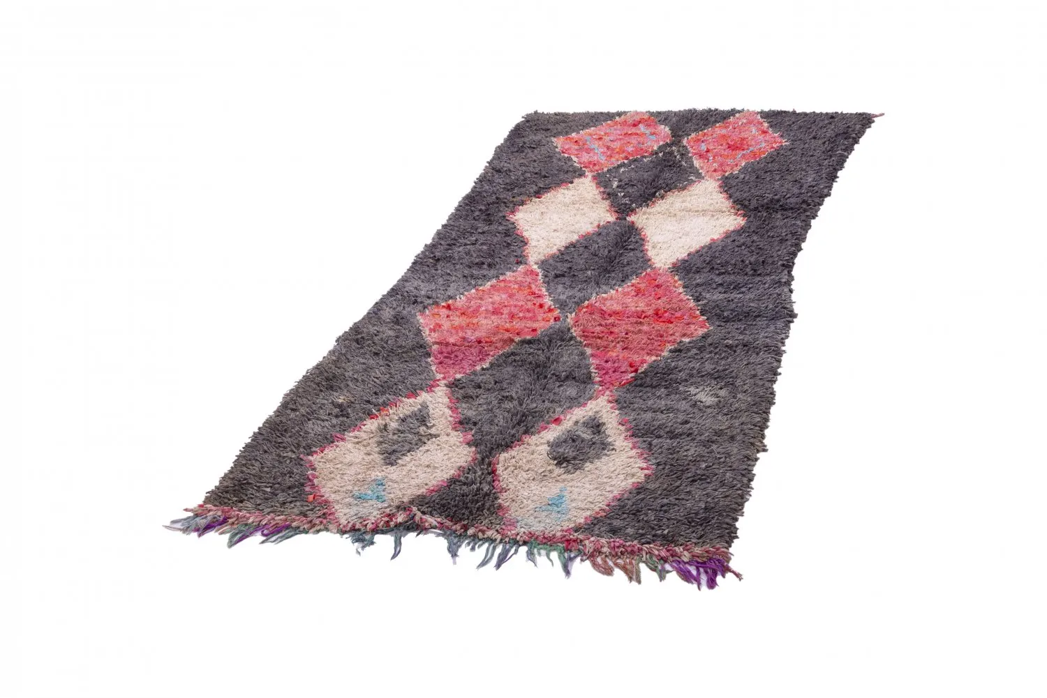 Marokkansk berber tæppe Boucherouite 245 x 105 cm