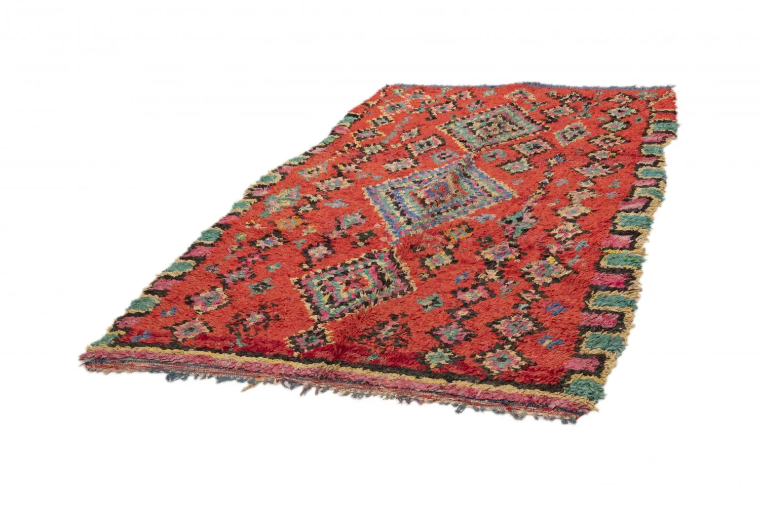 Marokkansk berber tæppe Boucherouite 245 x 140 cm