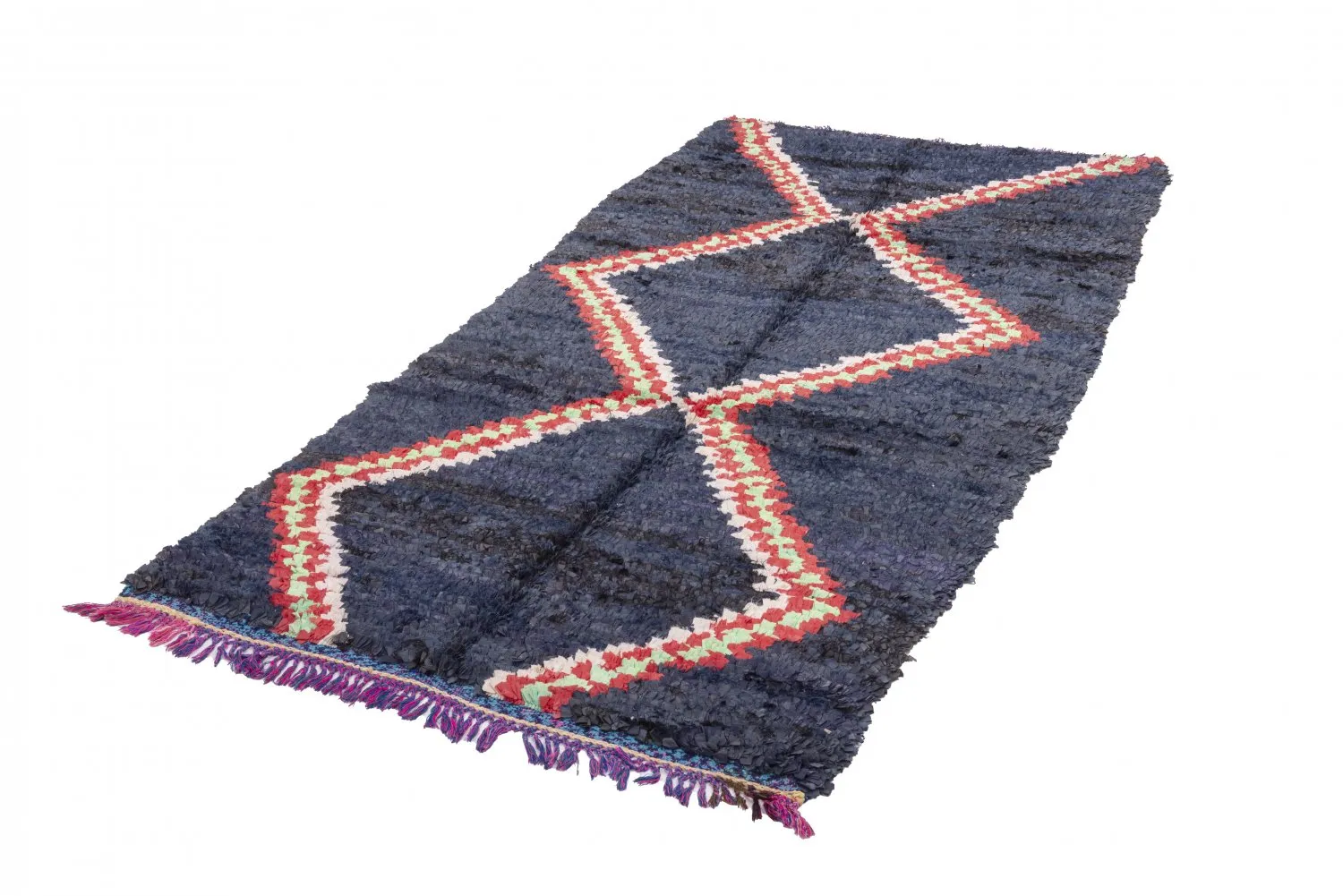 Marokkansk berber tæppe Boucherouite 265 x 135 cm