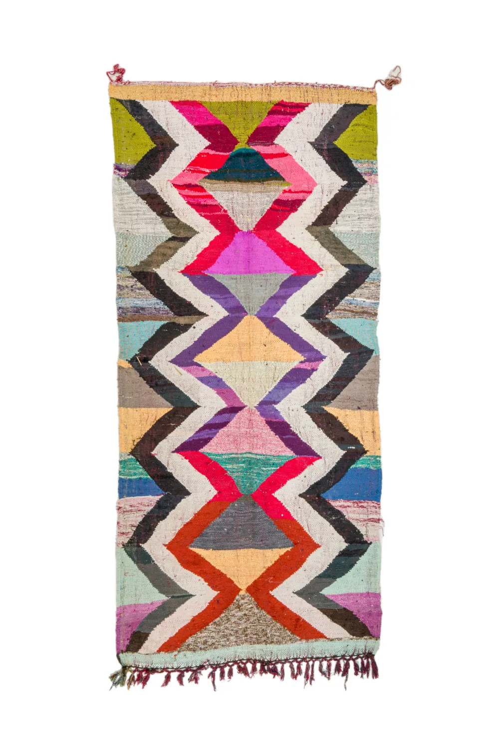 Marokkansk berber tæppe Boucherouite 140 x 305 cm