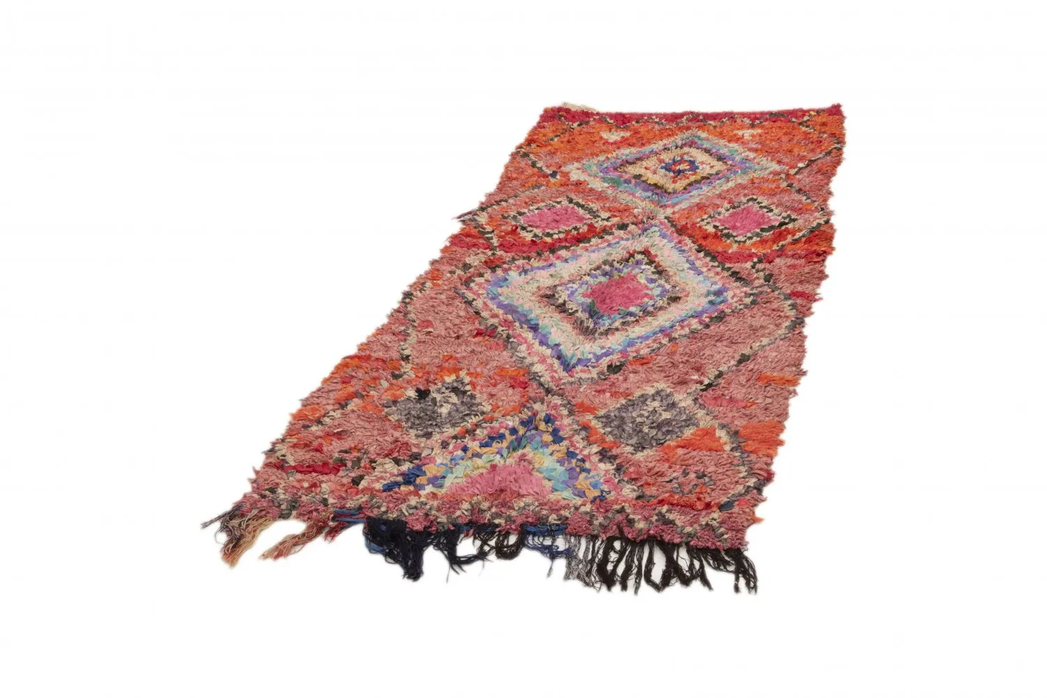 Marokkansk berber tæppe Boucherouite 245 x 105 cm