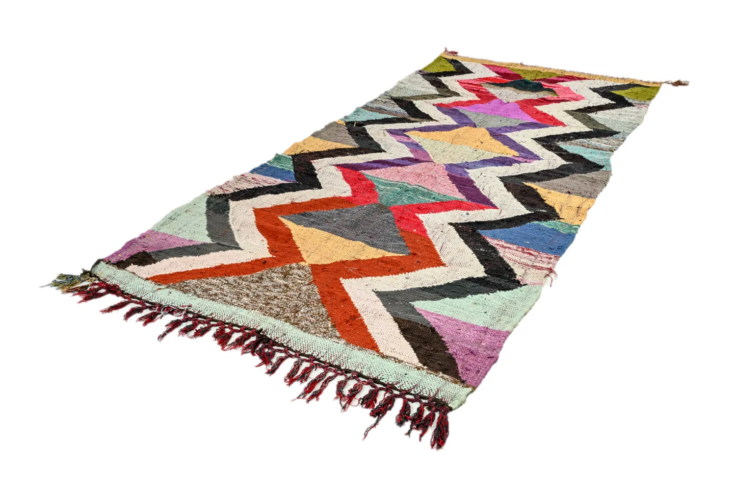 Marokkansk berber tæppe Boucherouite 140 x 305 cm