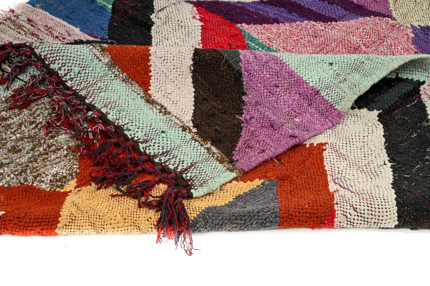 Marokkansk berber tæppe Boucherouite 140 x 305 cm