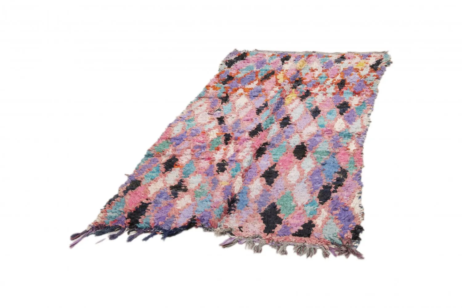 Marokkansk berber tæppe Boucherouite 220 x 105 cm