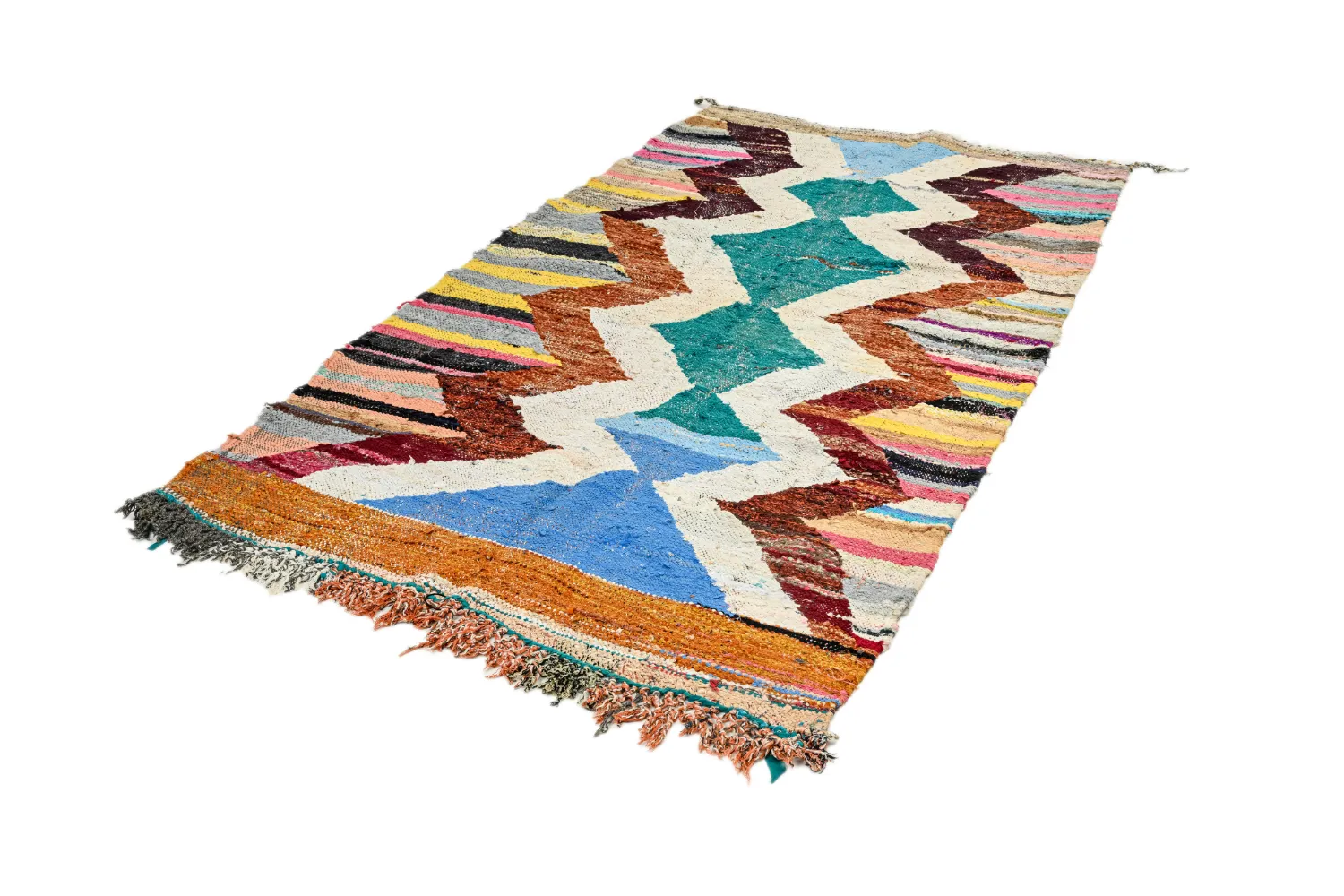 Marokkansk berber tæppe Boucherouite 125 x 225 cm