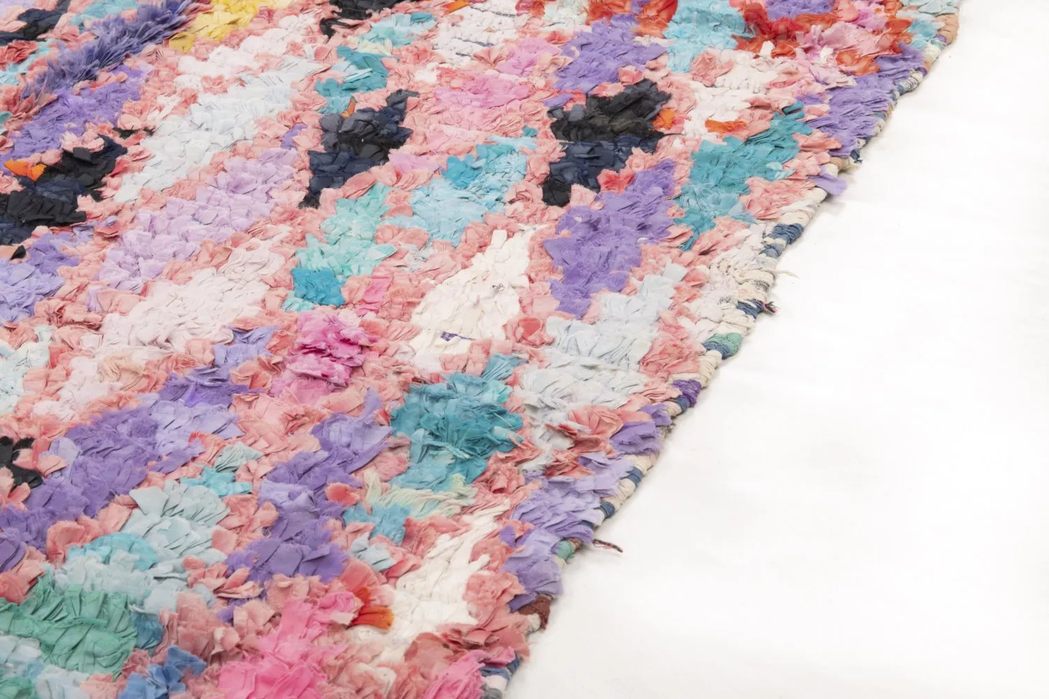 Marokkansk berber tæppe Boucherouite 220 x 105 cm