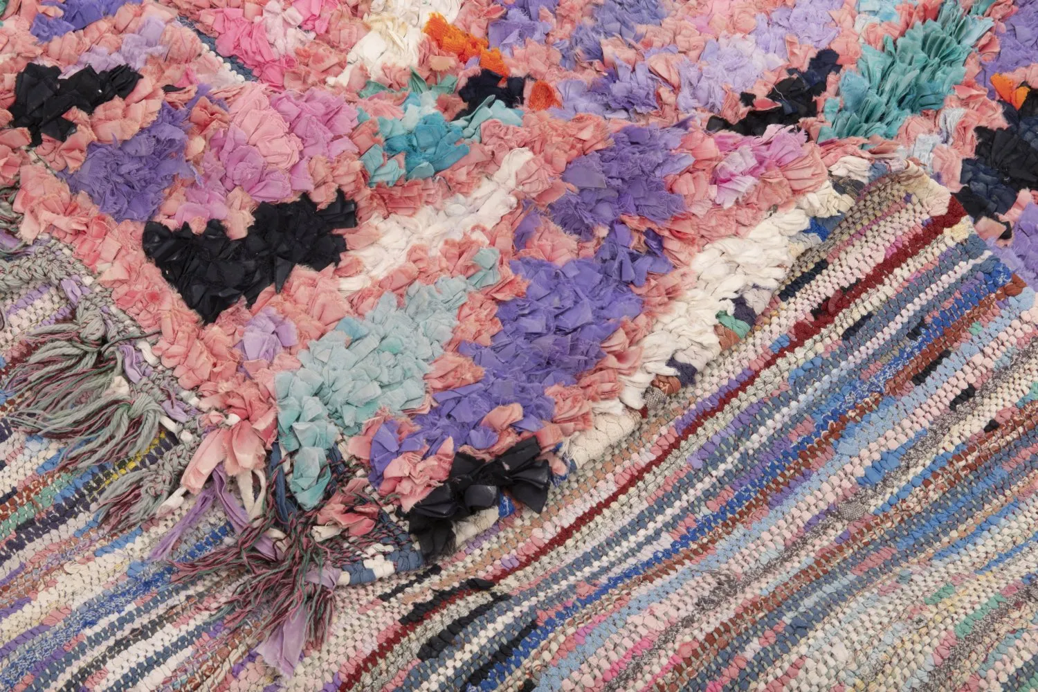 Marokkansk berber tæppe Boucherouite 220 x 105 cm