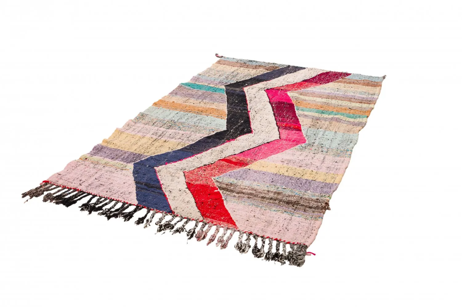 Marokkansk berber tæppe Boucherouite 125 x 220 cm