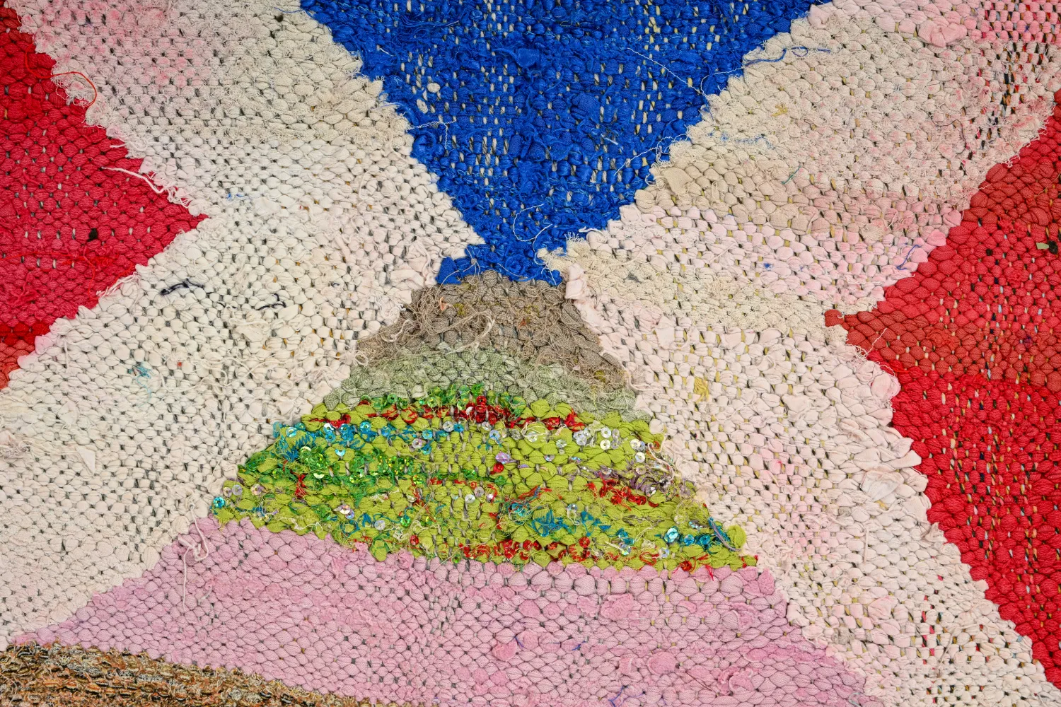 Marokkansk berber tæppe Boucherouite 135 x 305 cm