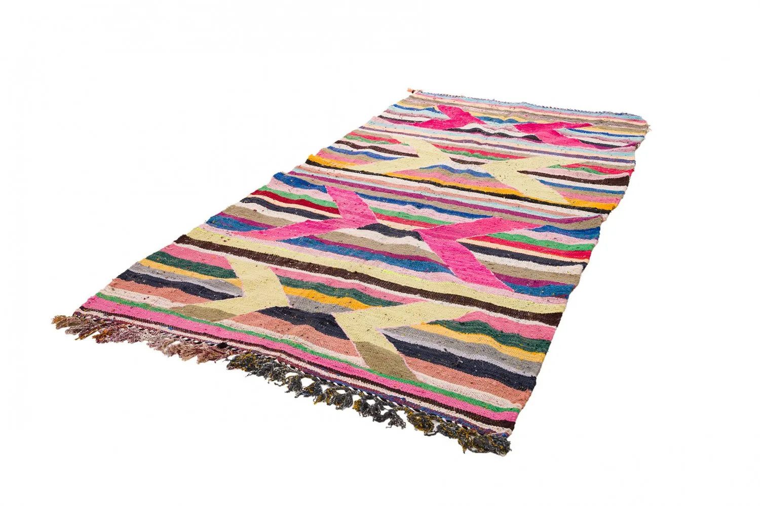 Marokkansk berber tæppe Boucherouite 135 x 260 cm