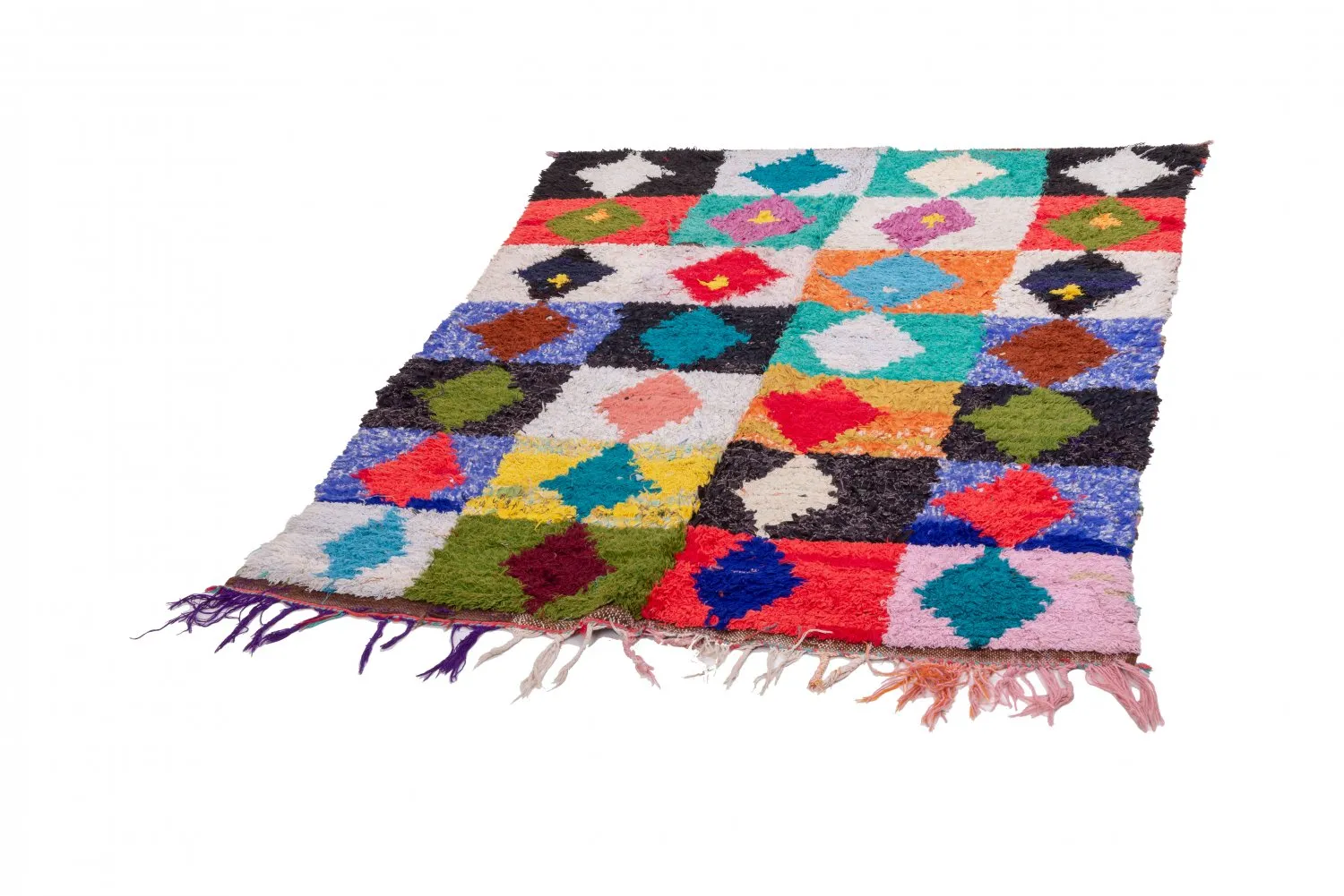 Marokkansk berber tæppe Boucherouite 200 x 140 cm