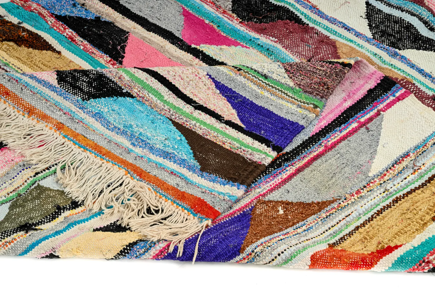 Marokkansk berber tæppe Boucherouite 145 x 250 cm