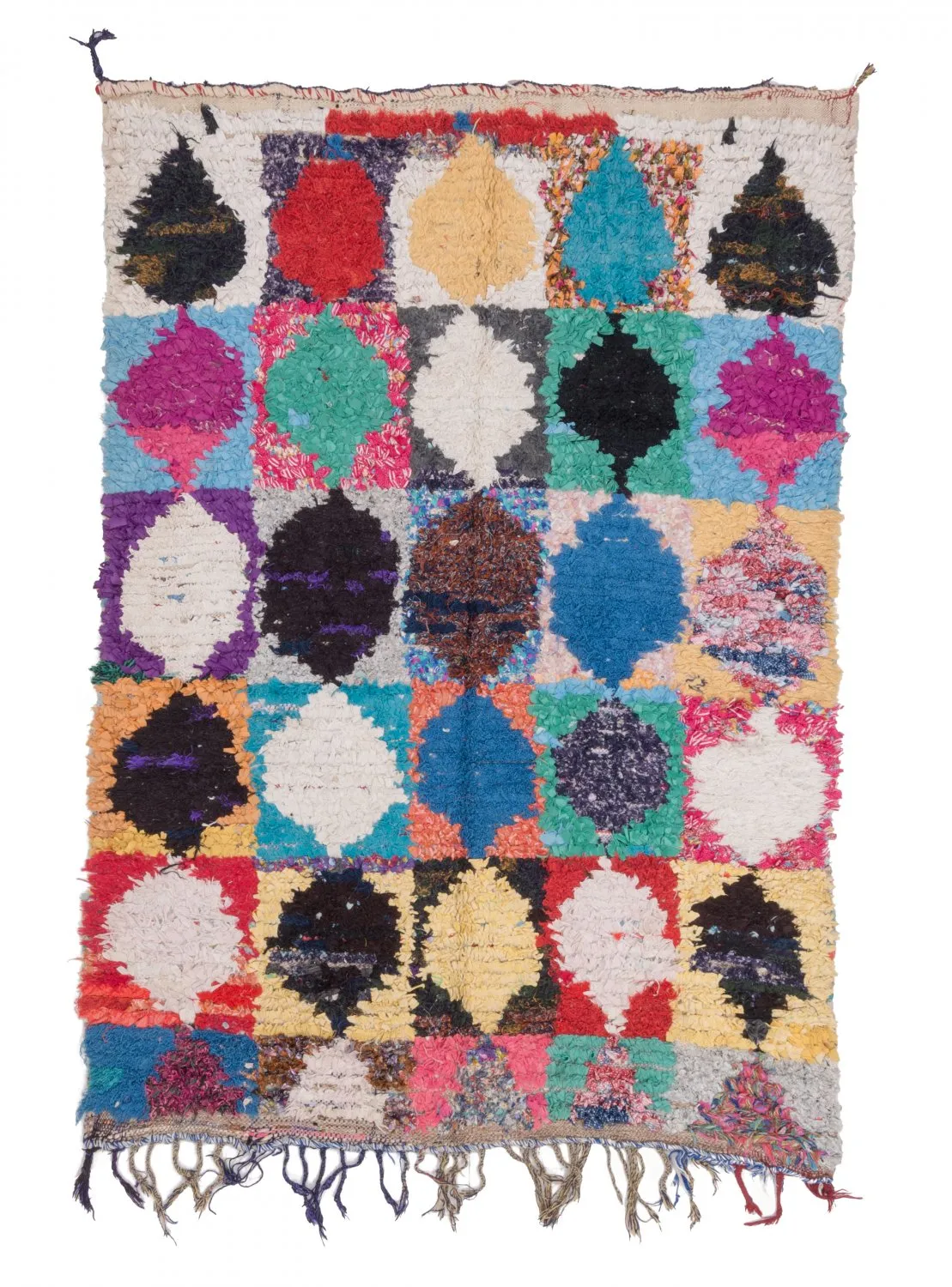 Marokkansk berber tæppe Boucherouite 210 x 130 cm