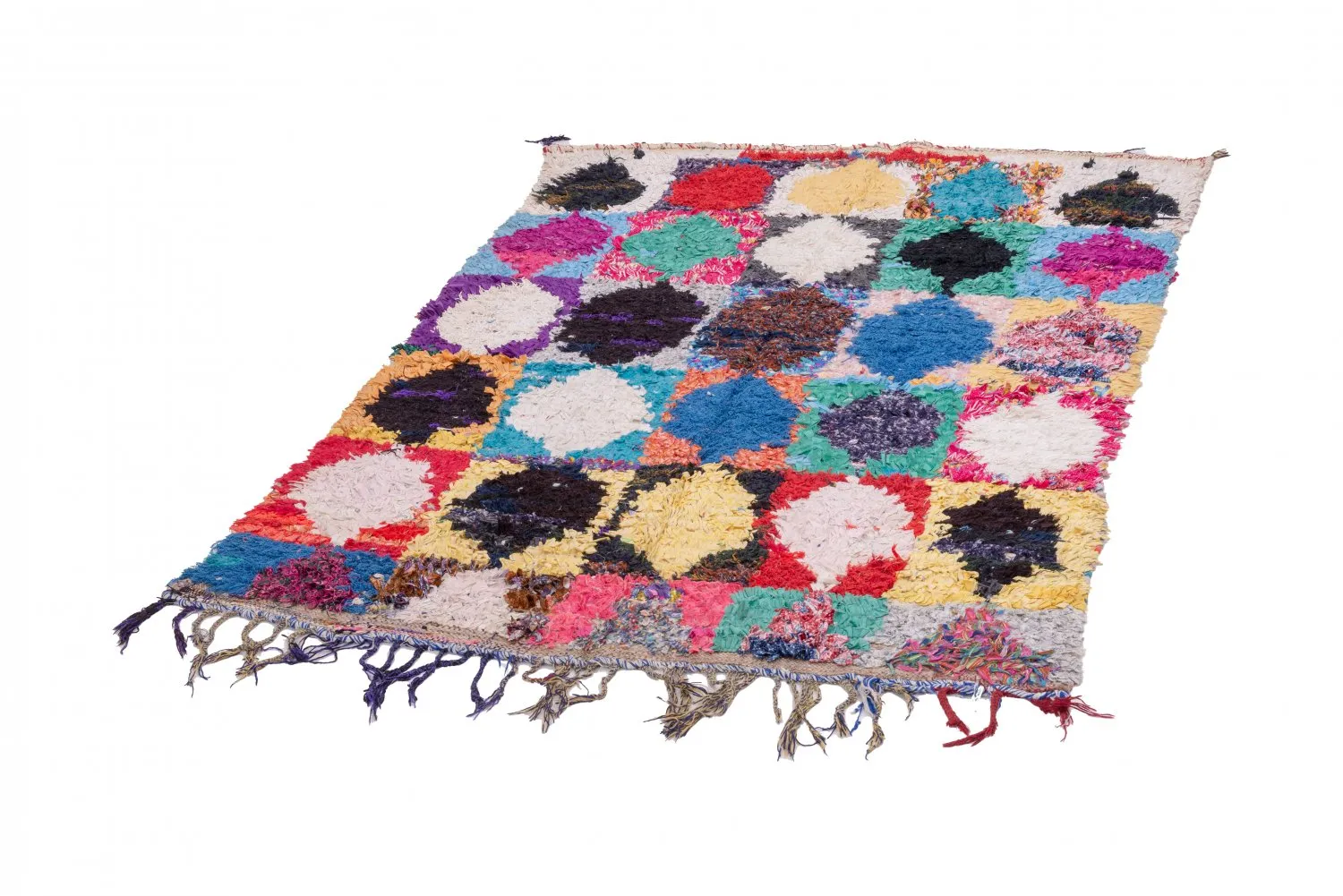 Marokkansk berber tæppe Boucherouite 210 x 130 cm