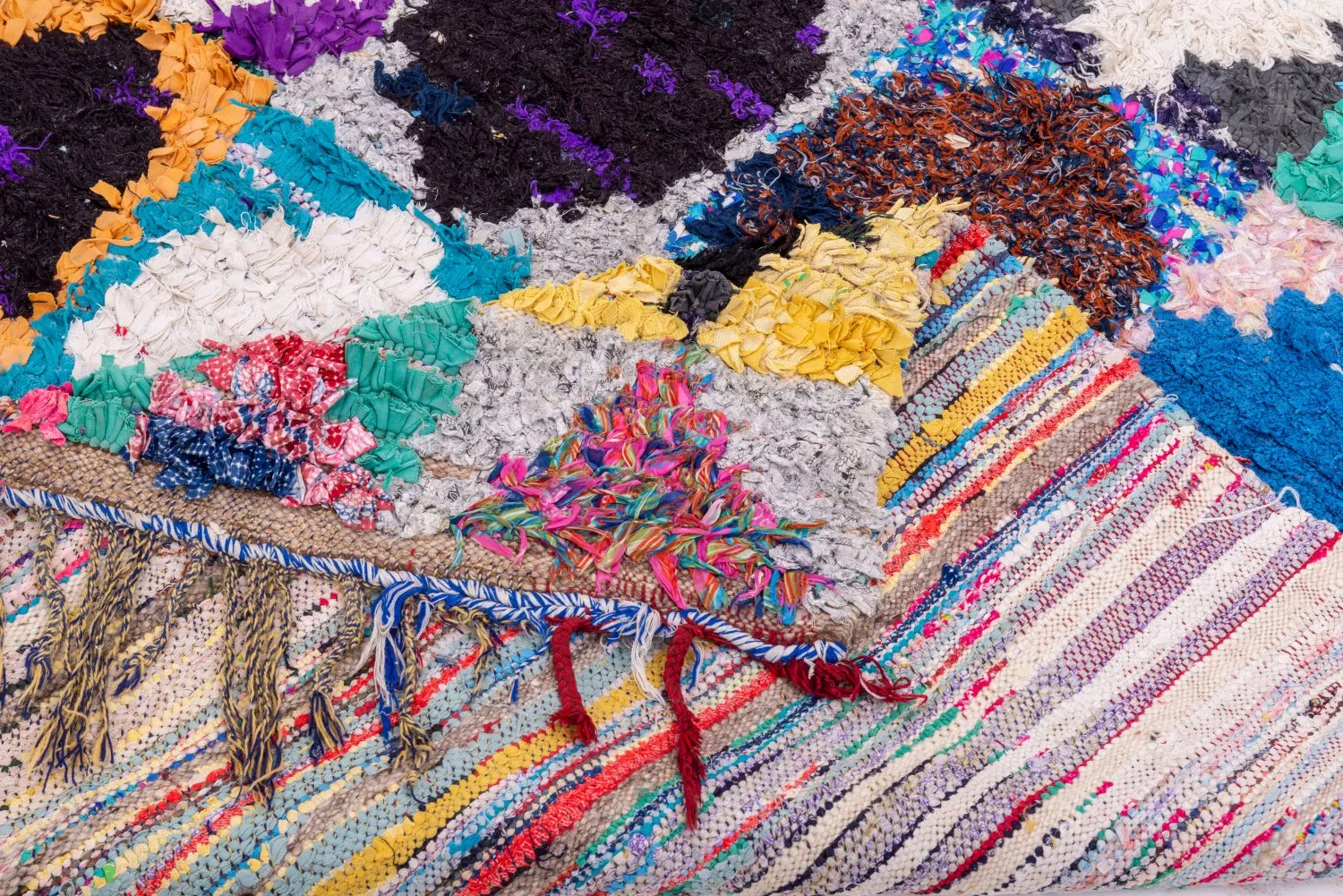 Marokkansk berber tæppe Boucherouite 210 x 130 cm